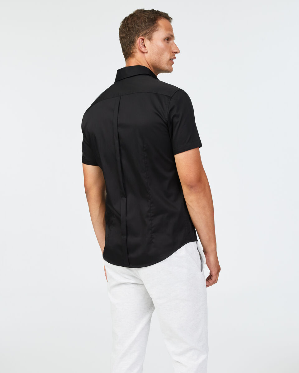 Werribee Short Sleeve Shirt, Black, hi-res